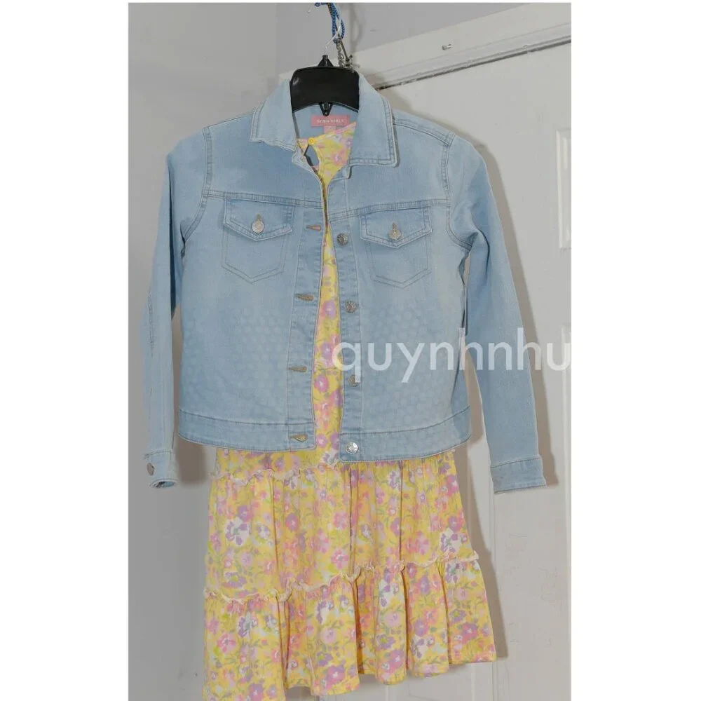 NEW BCBG Blue Jean Jacket Dress Set Girl's